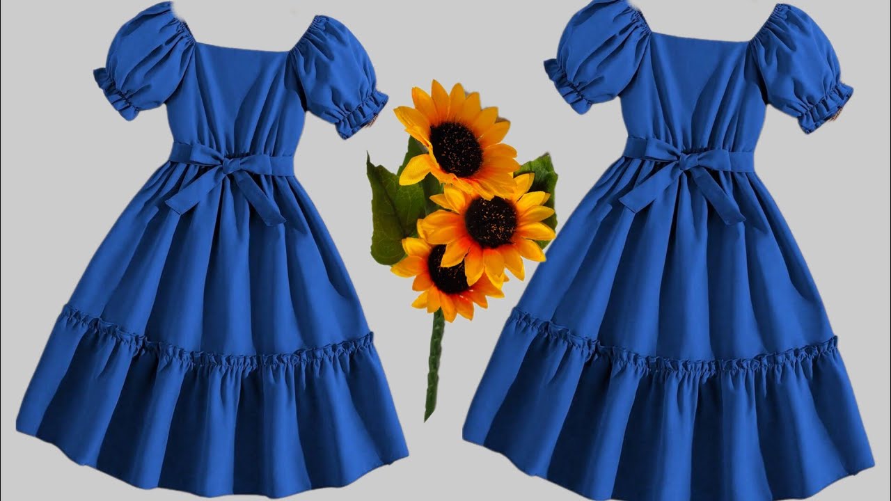 Easy pattern to make kids dress// diy dress 4-5 years old//no pattern//sewing