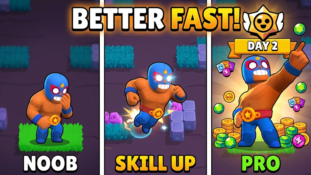 Brawl Stars Noob to Pro Day 2! 😳 Getting Better Fast! #brawlstars #day2