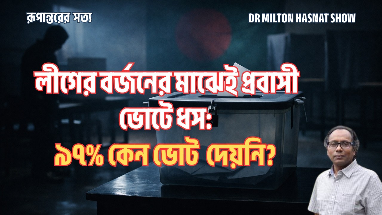 লীগের বর্জনের মাঝেই প্রবাসী ভোটে ধস: ৯৭% কেন দেয়নি?| DR MILTON HASNAT SHOW| রূপান্তরের সত্য|পর্ব ৬০৯