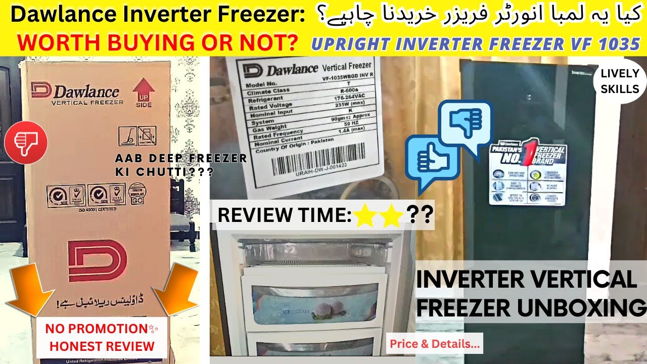 Dawlance Vertical Inverter Freezer vf1035 Review | Unboxing | Upright Freezer | Power | Price