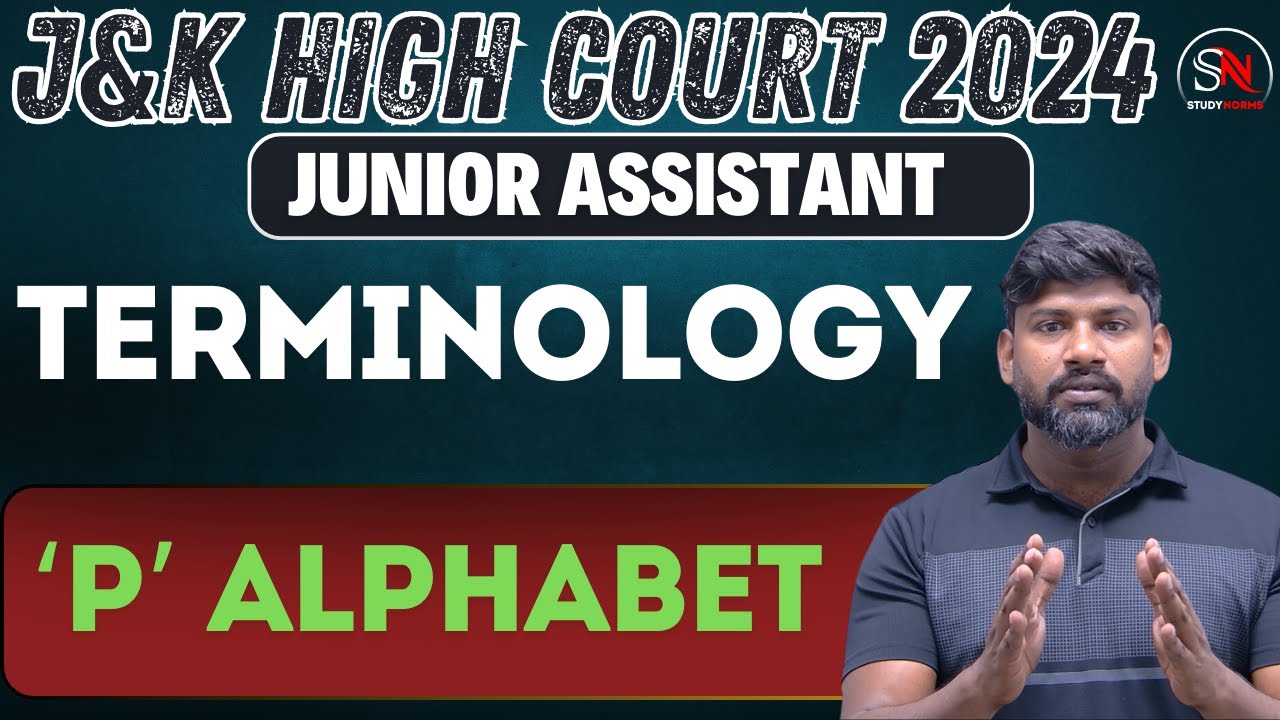 TERMS RELATED TO JUDICIARY (P) | JOB RELATED AWARENESS | JUNIOR ASSISTANT | JAMMU KASHMIR HIGH COURT