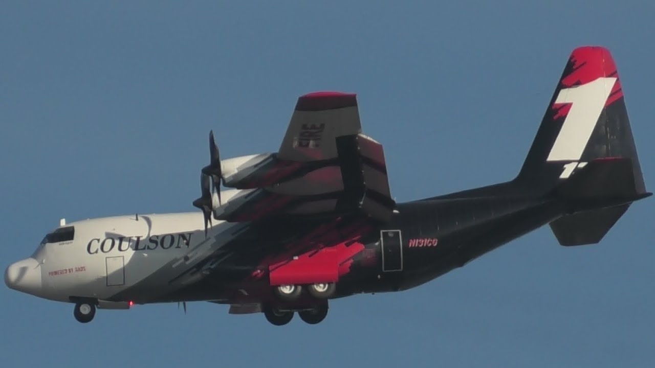 Calfire aircraft training and landings 