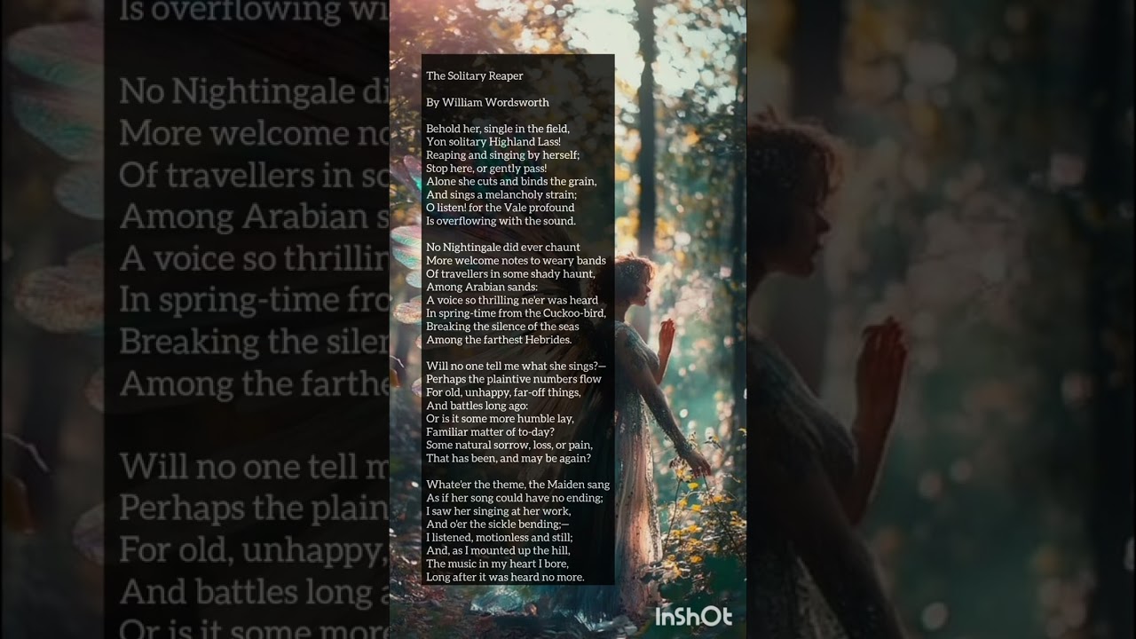 The Solitary Reaper by William Wordsworth #ugtrbenglish #pgtrbenglish #ugtrb#pgtrb 