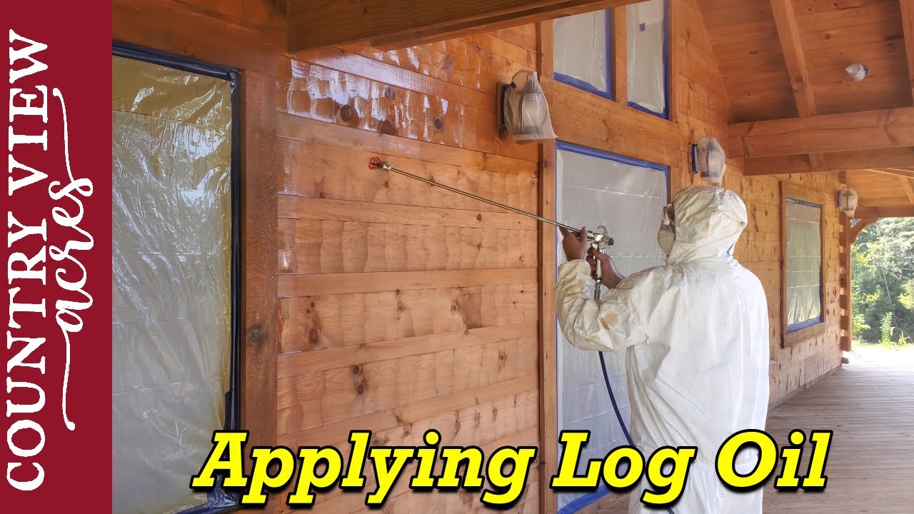 Applying Log Oil with an Airless Sprayer