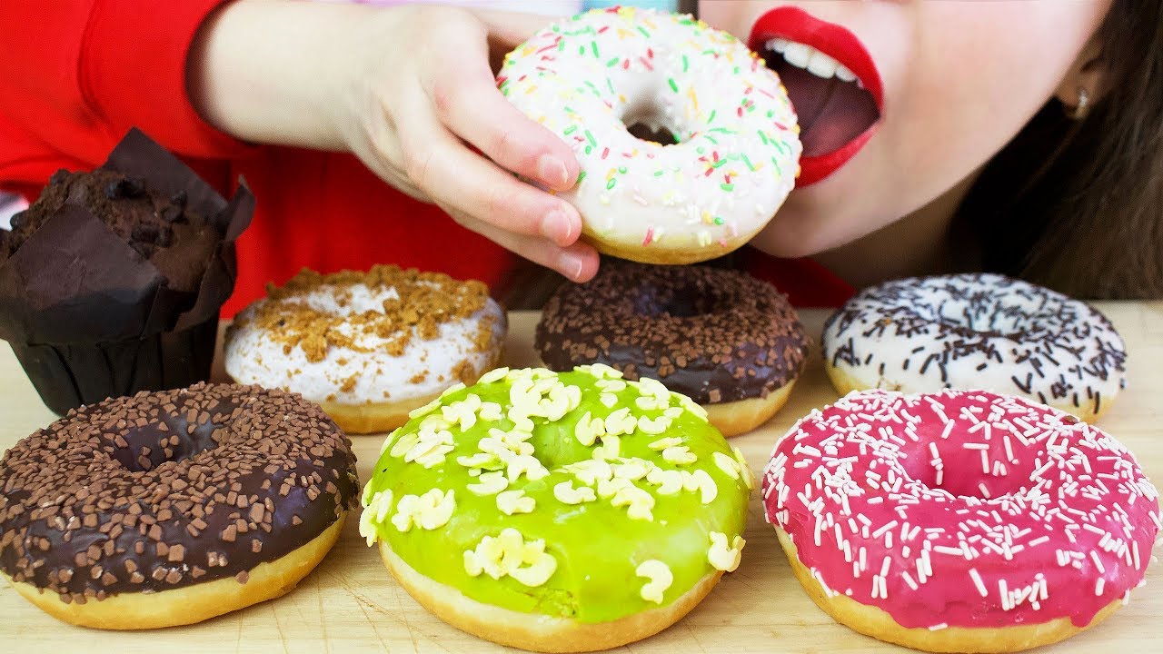 ASMR Easter American DONUTS & Chocolate MUFFIN (Eating Sounds) No Talking