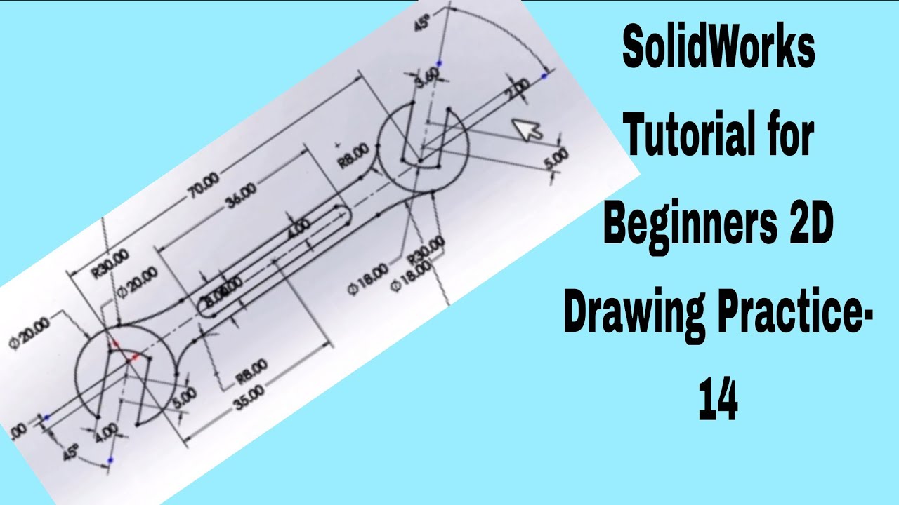 SolidWorks Tutorial for Beginners 2D Drawing Practice-14
