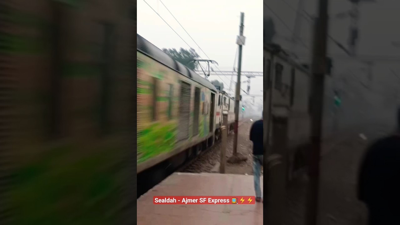 12987 Sealdah-Ajmer SF Exp skipping Etawah Jn at flat 130 kmph ⚡🚉⚡#indianrailways #etawahjunction