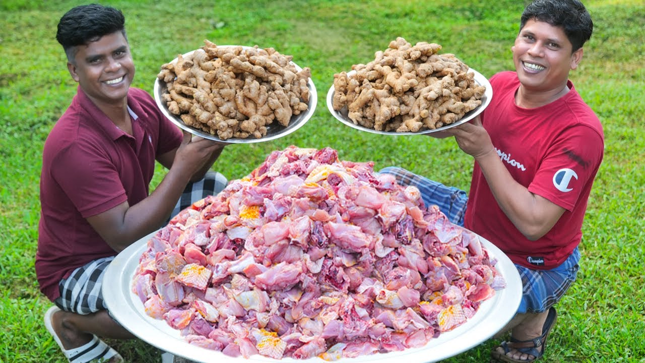 YUMMY GINGER CHICKEN Recipe | Traditional Country Chicken Gravy | Cooking In Village