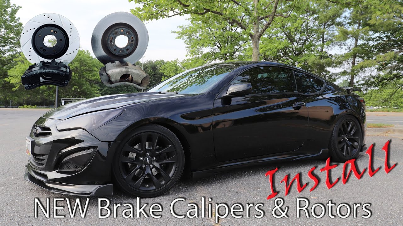 New Brake Caliper and Drilled/Slotted Rotors Install - Genesis Coupe