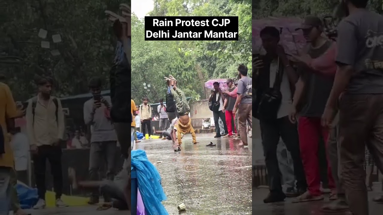 Rain Cockroach Protest News Video/CJP Rain Protest Video Jantar Mantar July 8 Update