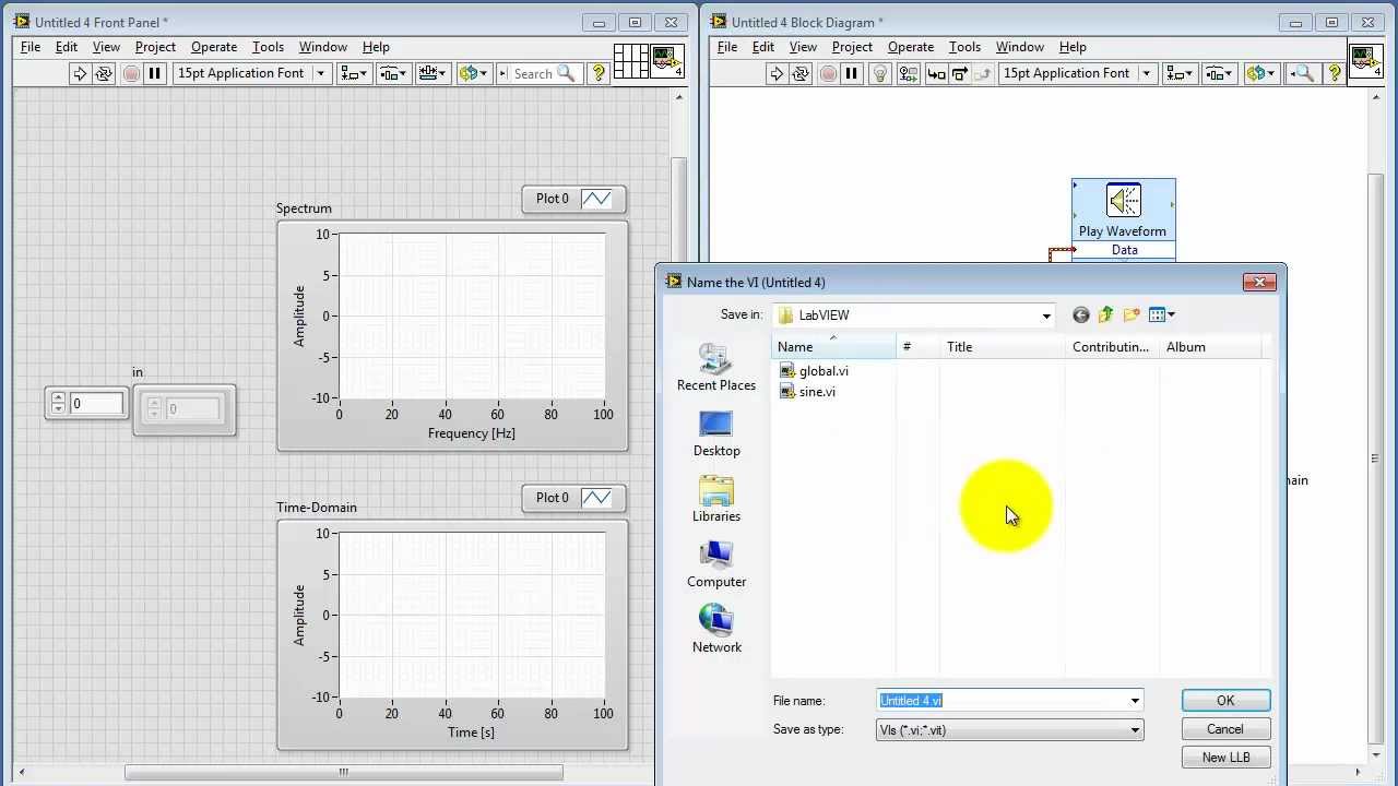 NI LabVIEW: Audio signal viewer