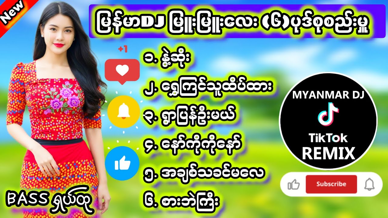 မြန်မာDJ မြူးမြူးလေး(၆)ပုဒ်စုစည်မှူ DJ Remix #မြန်မာDJ #ရောသမမွှေdj #djကြမ်းကြမ်းလေး #dj #bassdj 7M 