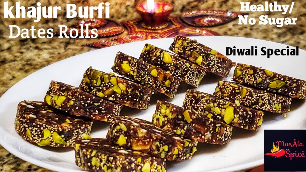 Khajur Roll/Khajur Burfi Recipe/Sugar Free Dates and Dry Fruit Roll/ Winter Special Energy burfi
