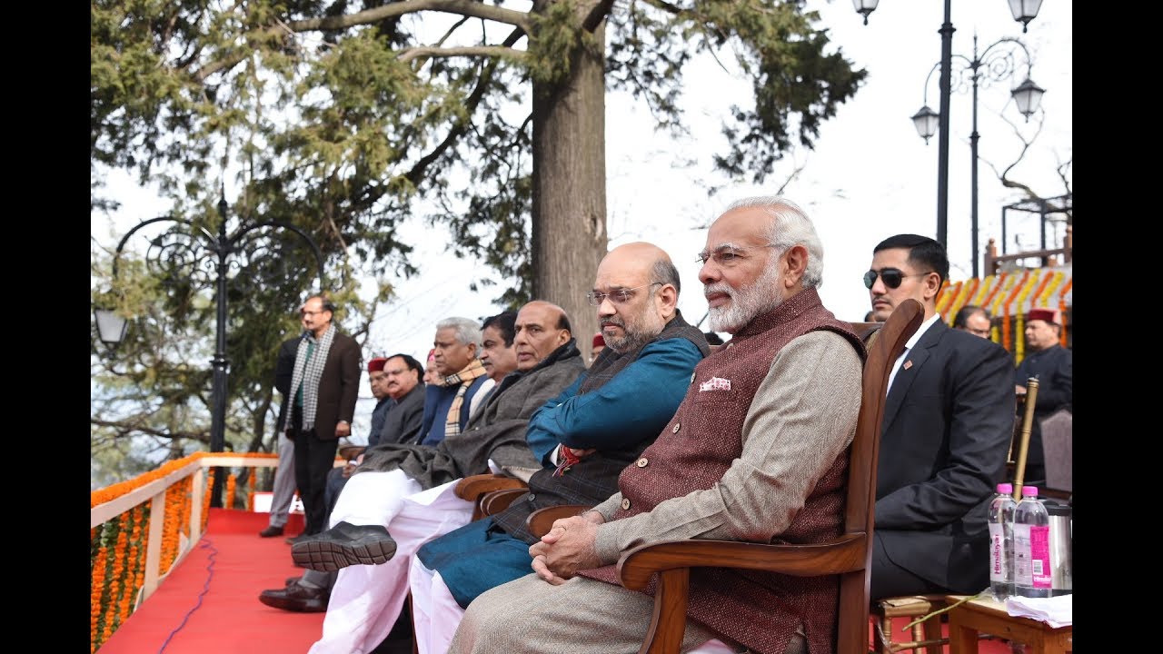 PM Modi at Swearing-in Ceremony of New Government of Himachal Pradesh in Annadale, Shimla
