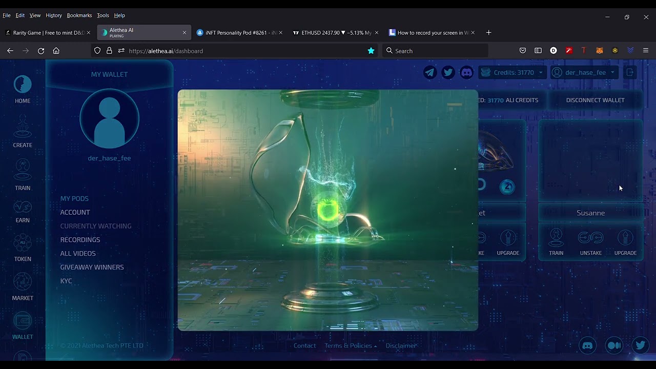 Alethea AI &mdash; Upgrade Pod's Intelligence Level Animation