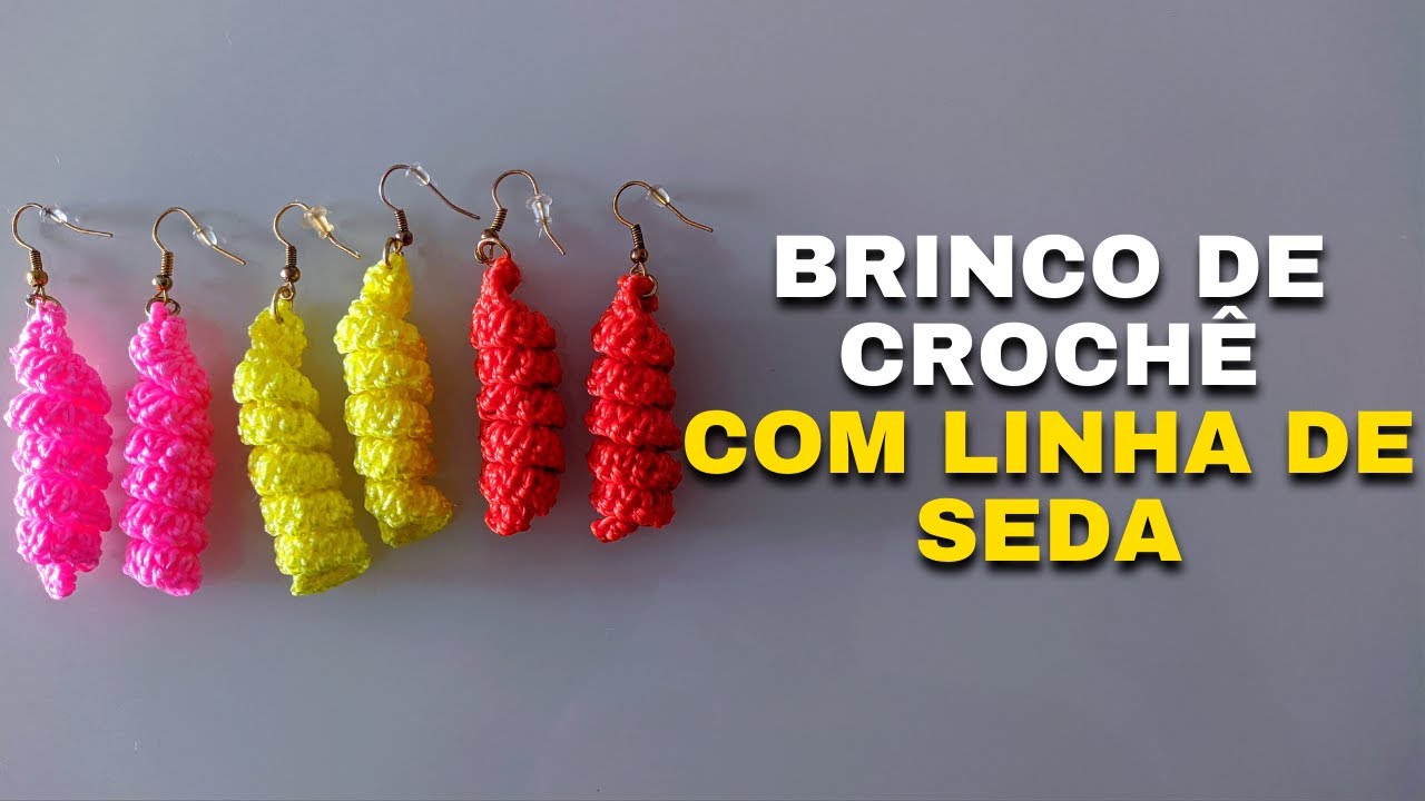 Passo a passo: Brinco de crochê com linha de seda