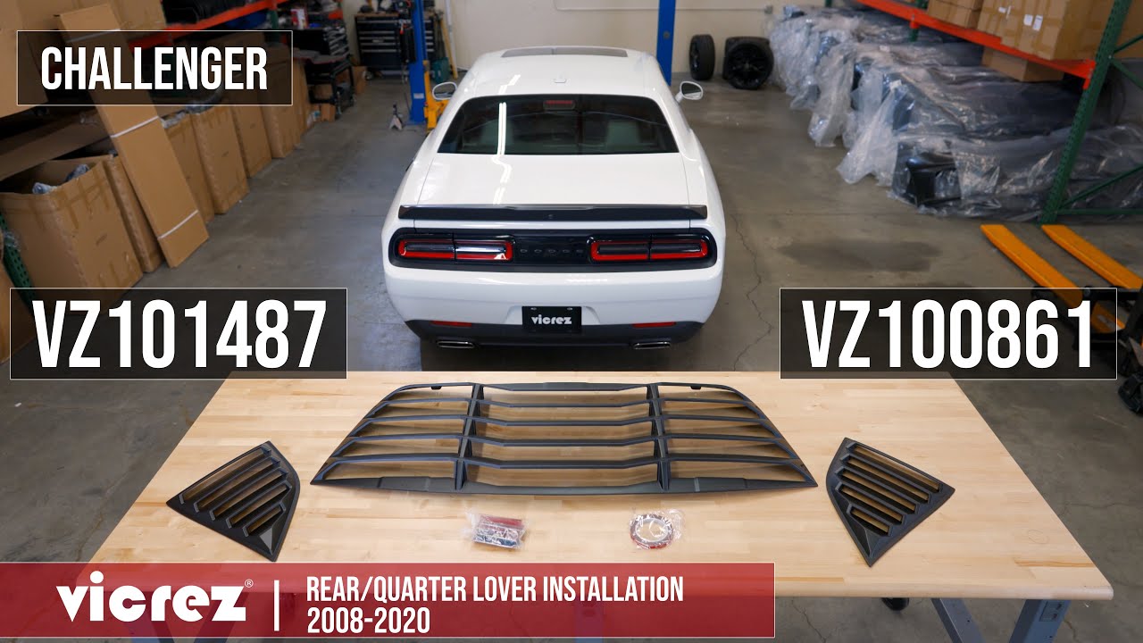 Жалюзи на задние и боковые окна Vicrez LV | Dodge Challenger 2008-2023 | Установка
