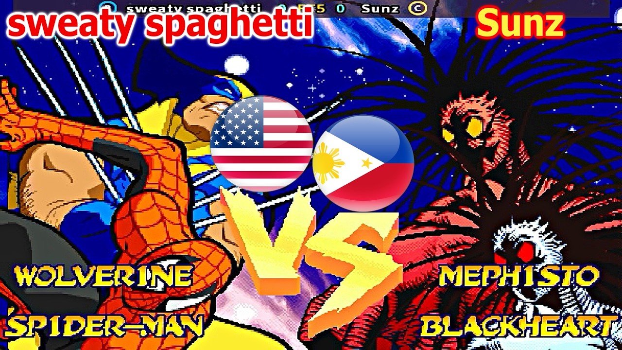 Marvel Super Heroes Vs. Street Fighter - sweaty spaghetti vs Sunz FT5