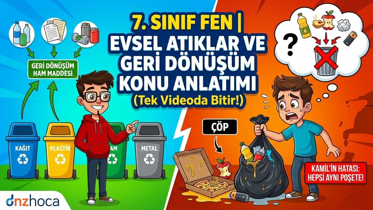 7. Sınıf Fen | Evsel Atıklar ve Geri Dönüşüm Konu Anlatımı (Tek Videoda Bitir!)