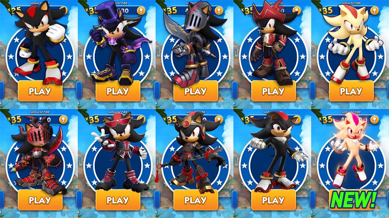 Sonic Dash All 10 Shadow the Hedgehog Characters vs Eggman & Zazz - Movie Super Shadow New Character