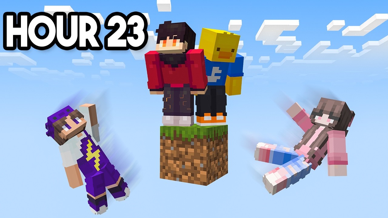 Trapped on ONE BLOCK for 24 HOURS in Minecraft!