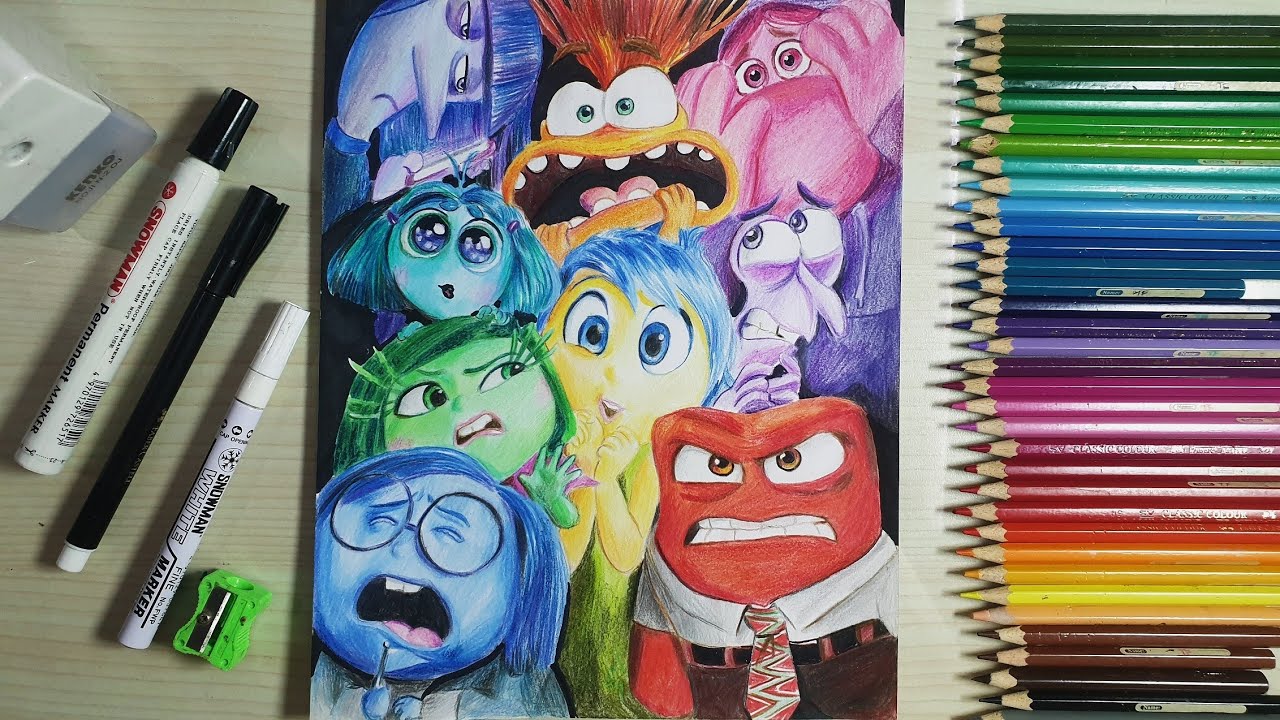 Drawing Inside Out 2 Poster from Disney Pixar