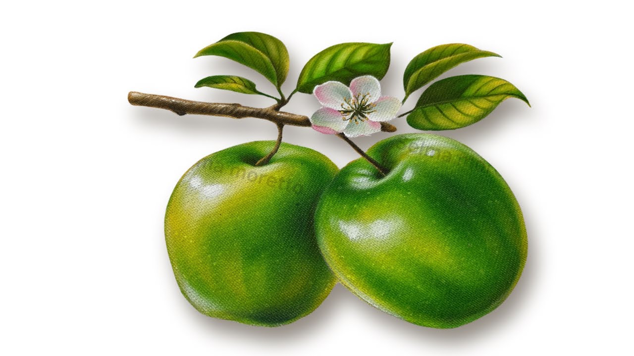 Pintando maçãs verdes em tecido (projeto semaninha de frutas)