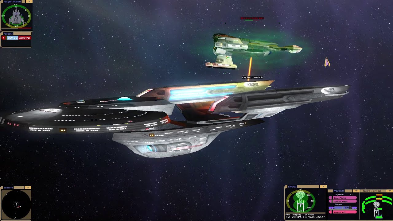 USS Excalibur vs Klingon L24 Battlecruiser | KM | Star Trek Bridge Commander