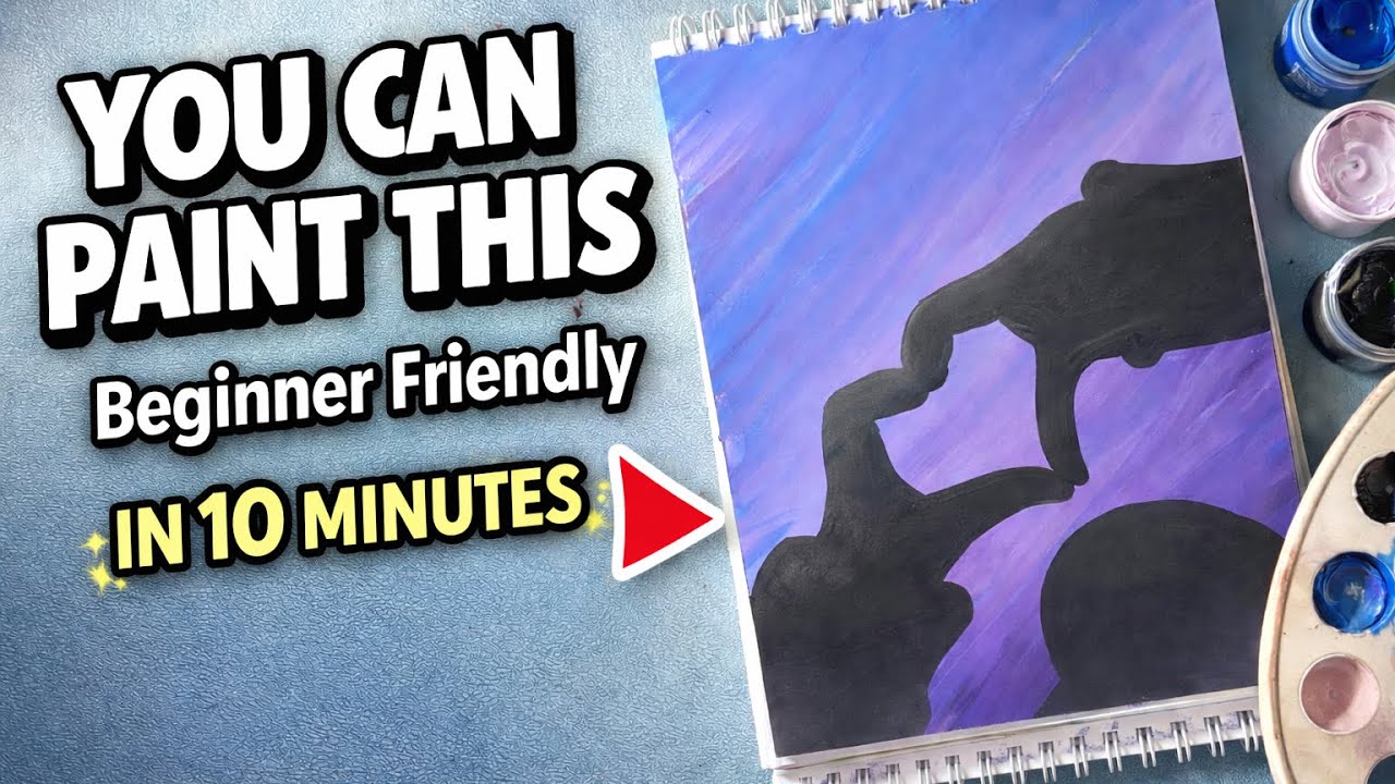 YOU CAN Paint This in 10 Minutes 🎨 | Easy Silhouette Art for Beginners