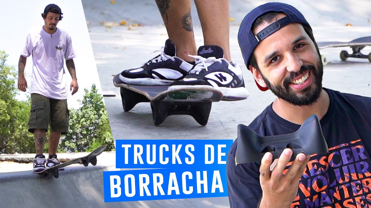 ANDANDO (CAINDO) DE SKATE COM TRUCKS DE BORRACHA