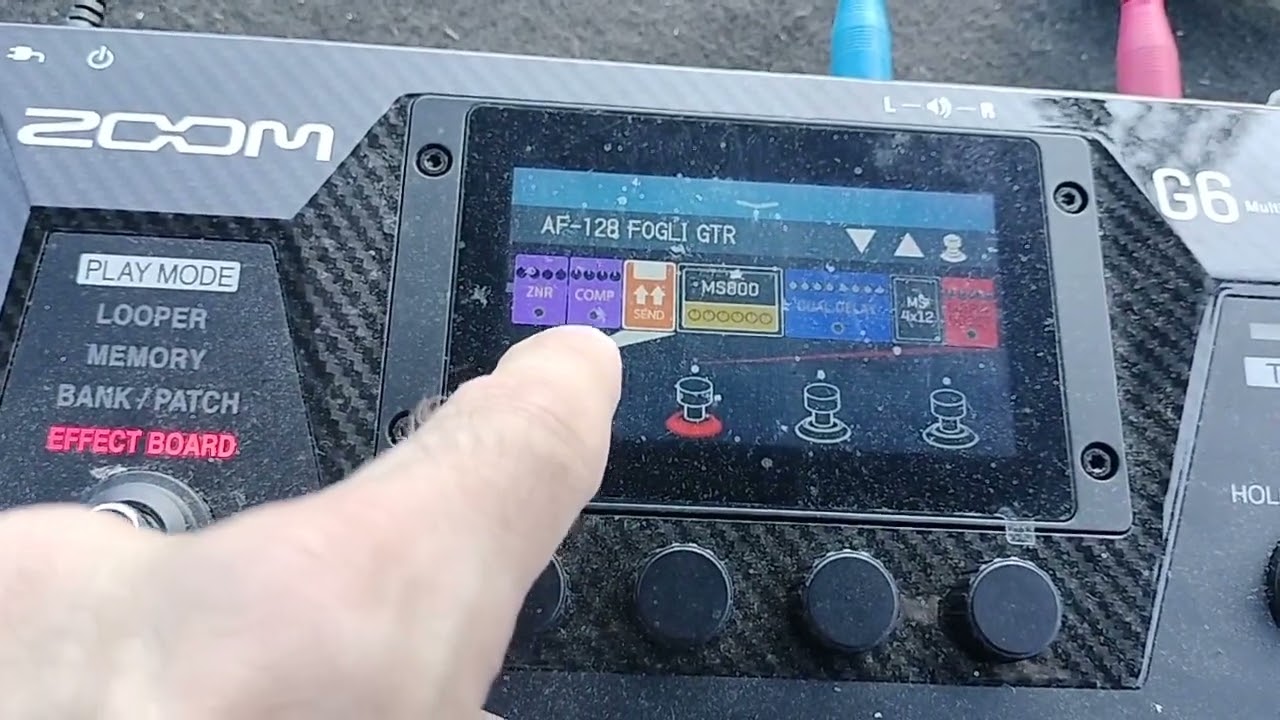 Il mio setting x basso/chitarra con la Zoom G6 per il tour 2025 di Riccardo Fogli 