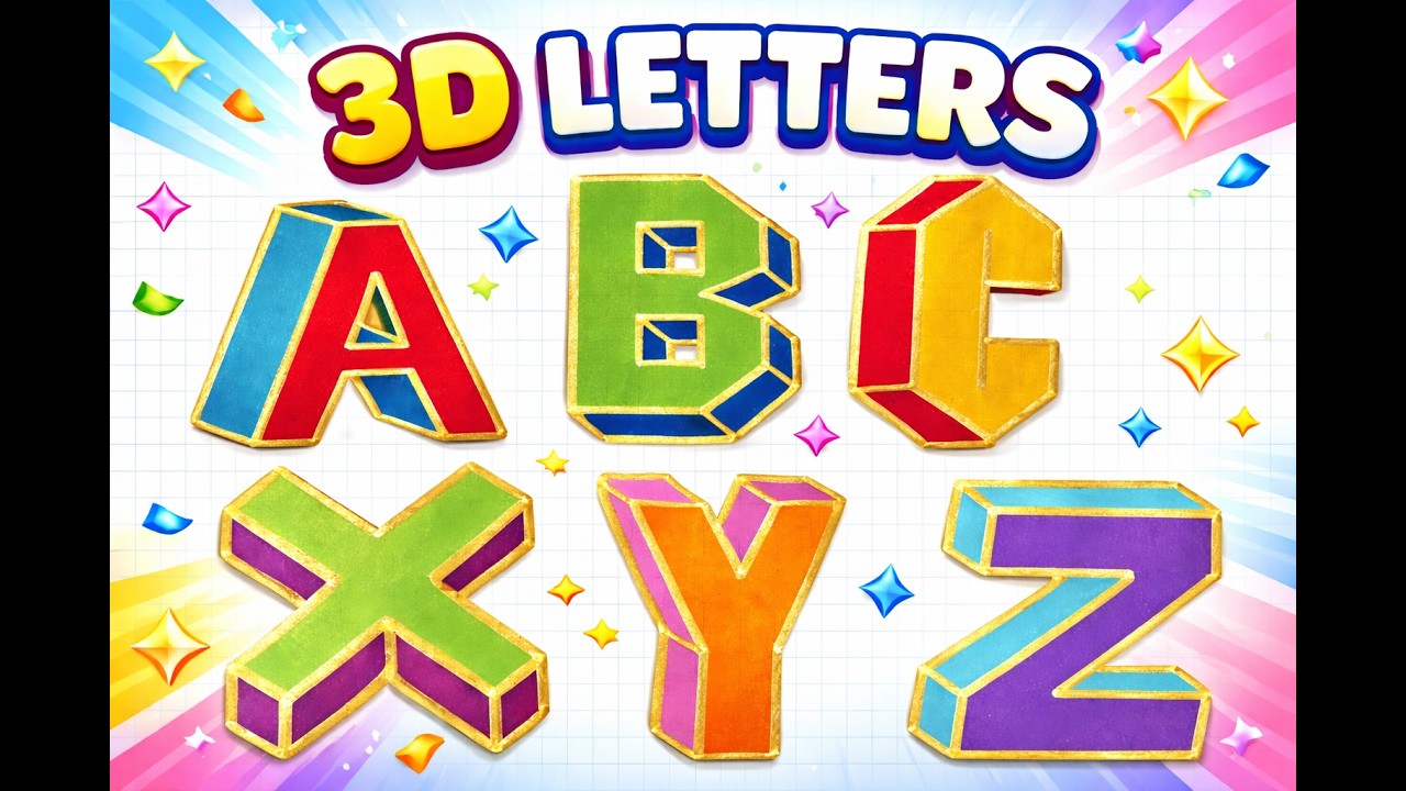 3D АЛФАВИТ    3D БУКВЫ    Шаг за шагом