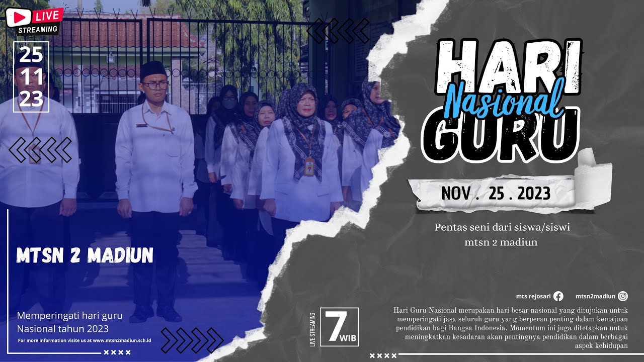 [LIVE]UPACARA MEMPERINGATI HARI GURU NASIONAL 25 NOV 2023 MTsN 2 MADIUN