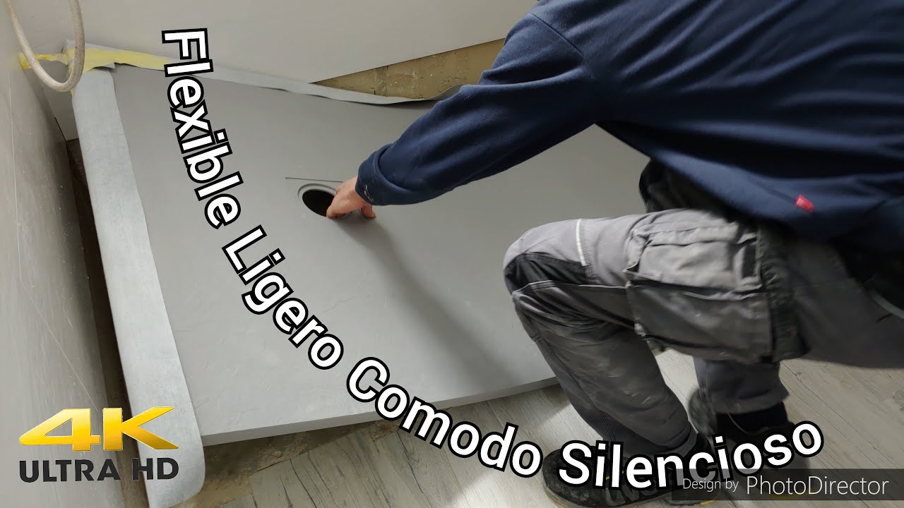 Instalar  plato de ducha flexible, silencioso e irrompible. Espectacular seguridad y comodidad.