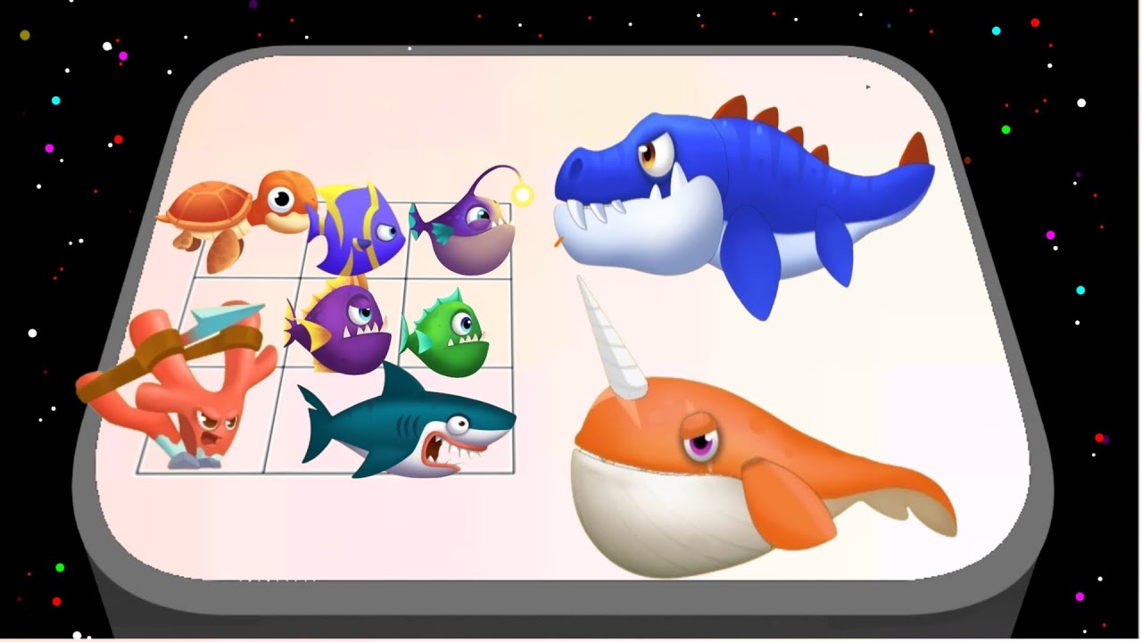 merge Fish Monster Battle: Mega Shark Fish vs Little Piranha, New Merge Game