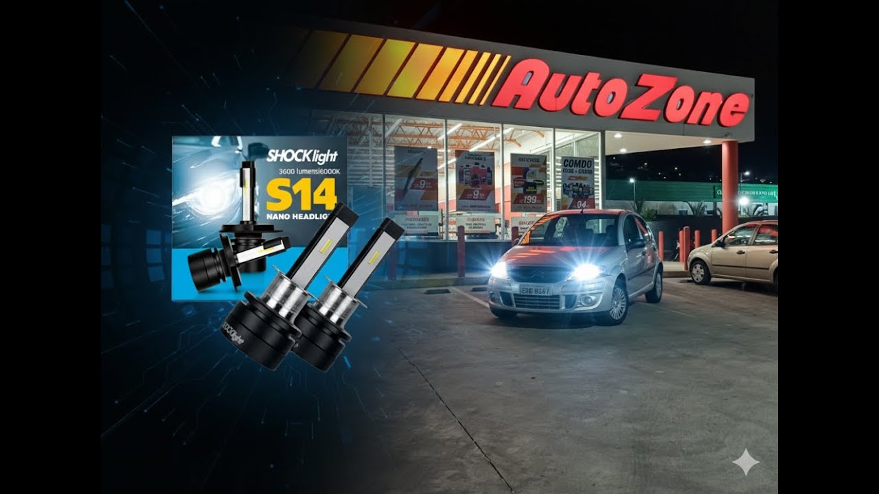 LED BOM E BARATO NO FAROL DO CITROEN C3! - VALEU A PENA;  TESTE NOTURNO E AVALIAÇÃO SHOCKLIGHT S14