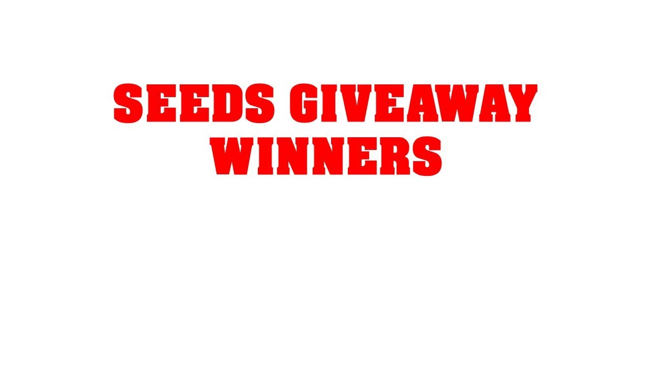 SEEDS GIVEAWAY ***WINNERS***