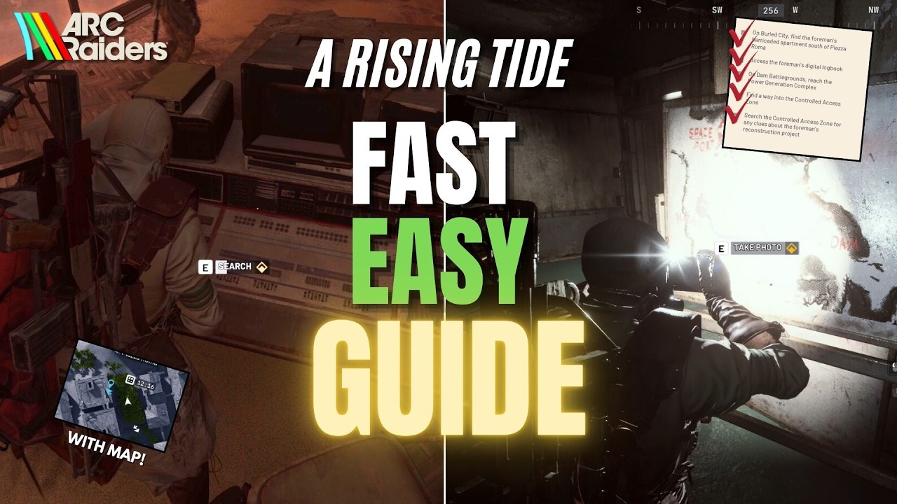 How To Complete A Rising Tide Arc Raiders | Fast, Clear & Concise W Map! (1 Min or Less)