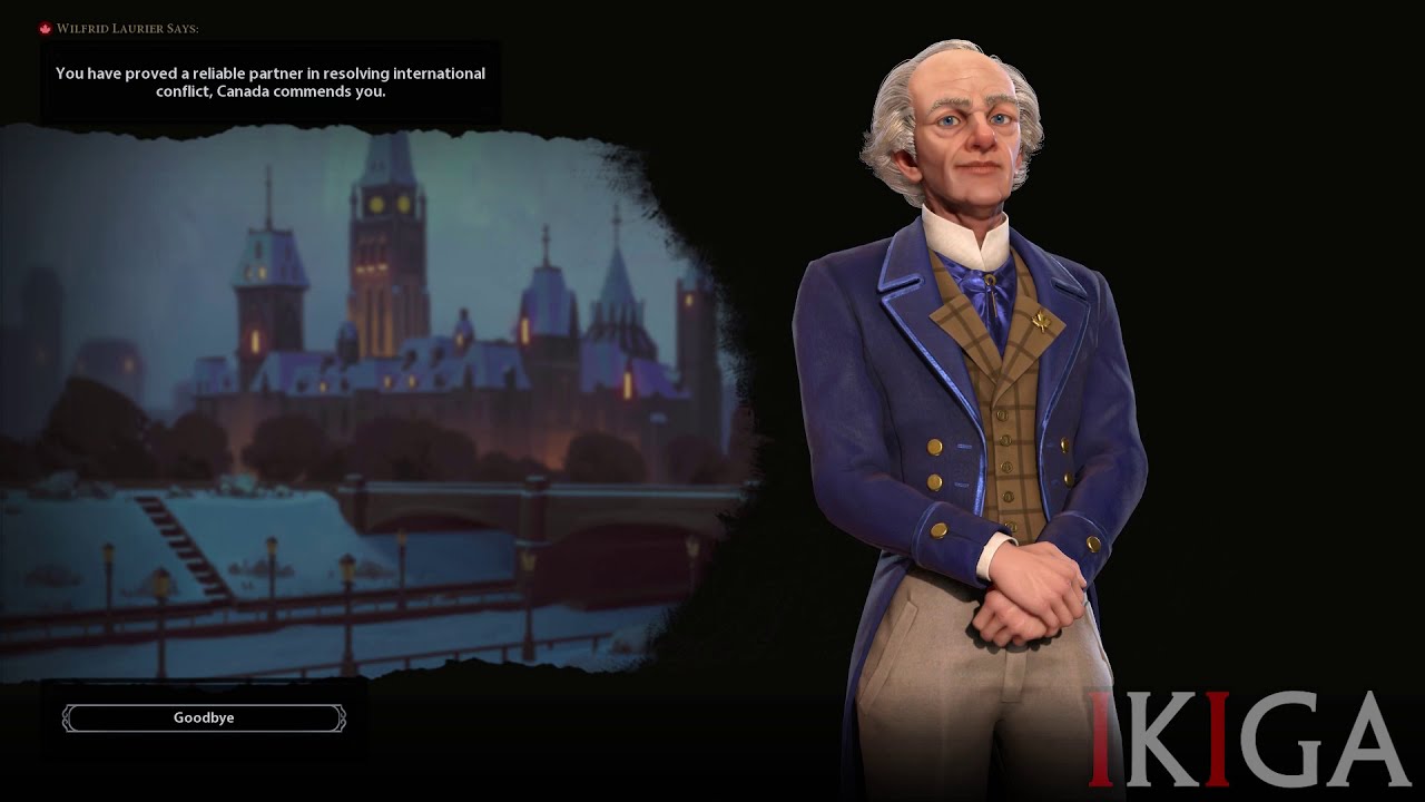 CANADA - SIR HENRI CHARLES WILFRID LAURIER ALL VOICED QUOTES & DENOUNCE - CIV VI GATHERING STORM DLC