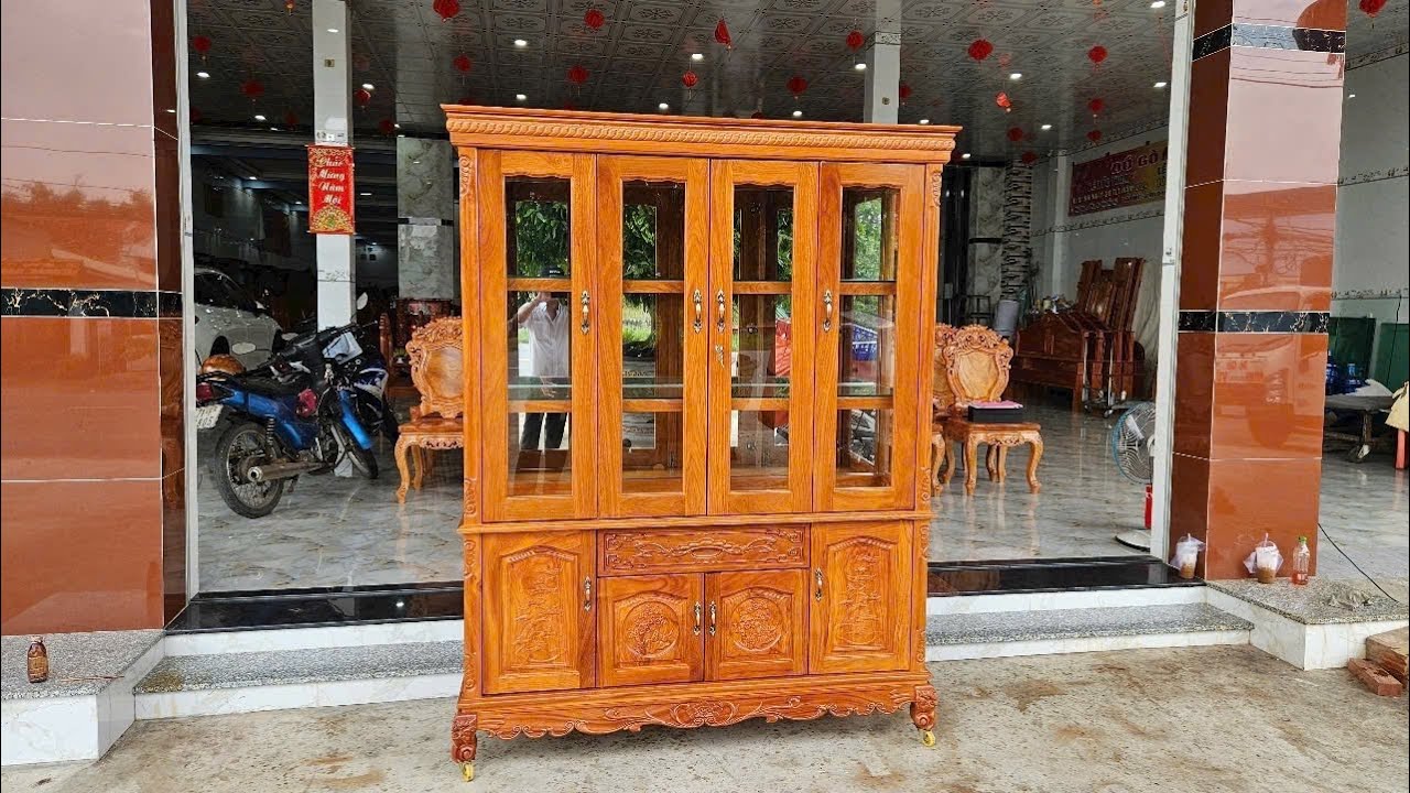 Tủ Ly m6 gỏ đỏ giao Q12.AC .Lh 0938 49 59 39
