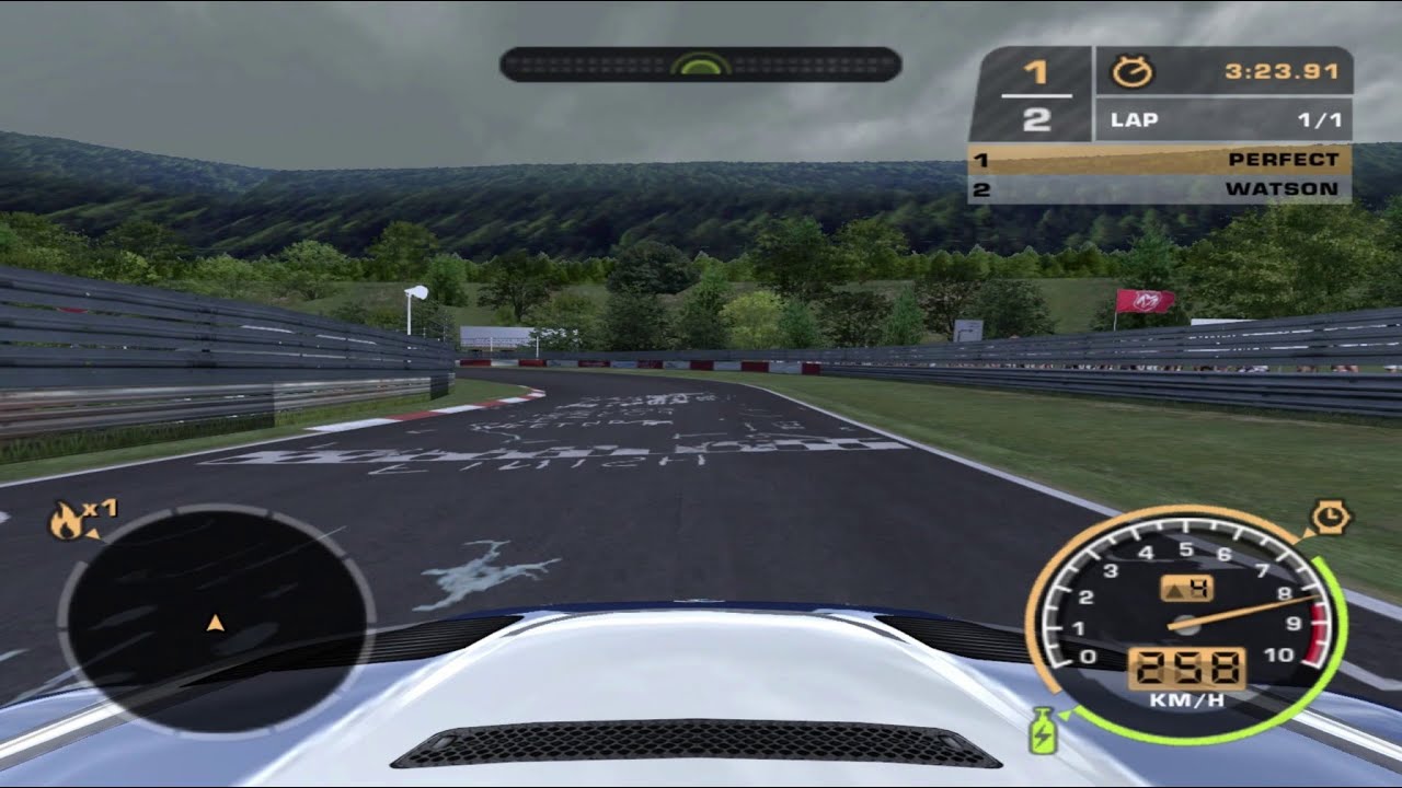 Nurburgring Nordschleife in NFS MW - BMW M3 GTR casual run (read desc.)