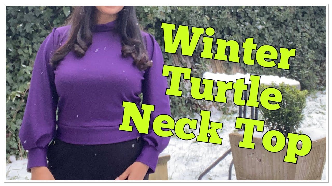 Turtleneck Top Sewing Tutorial- How to Cut and Stitch/ Cuff Sleeves