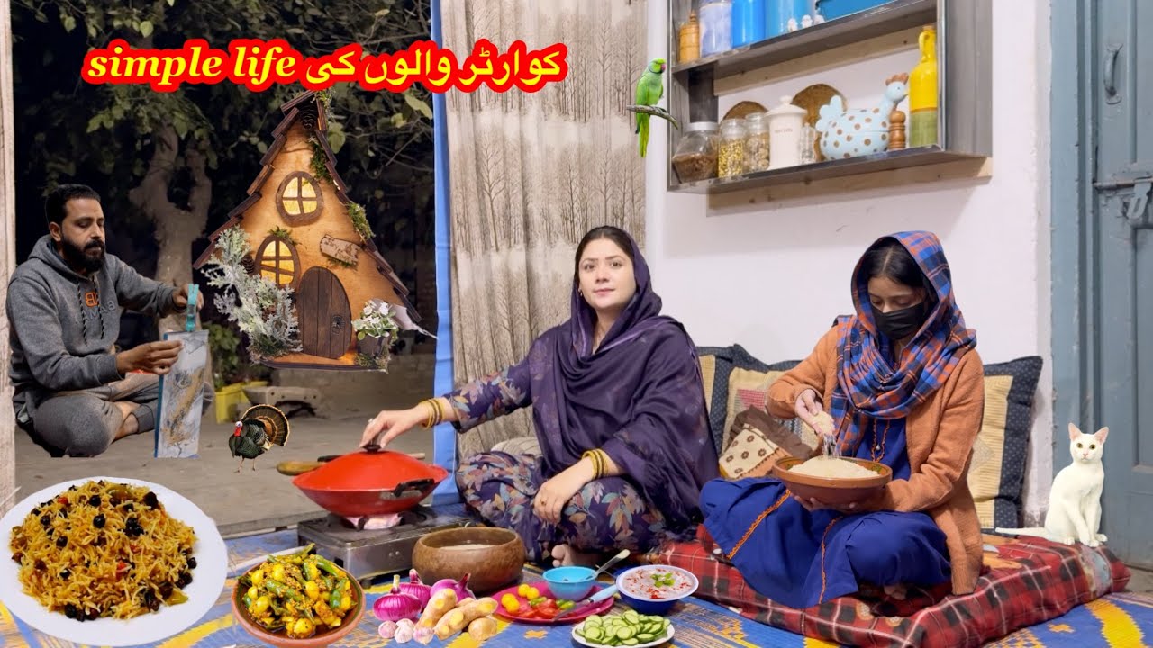 Winter Night Routine In Quarters|kitchen makeover Traditional Food| Royal Black Chana Pulao|Top Vlog