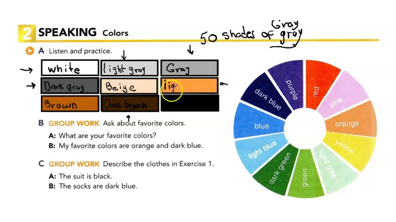 Interchange Intro Unit 4 - excercise 2 colors (test)