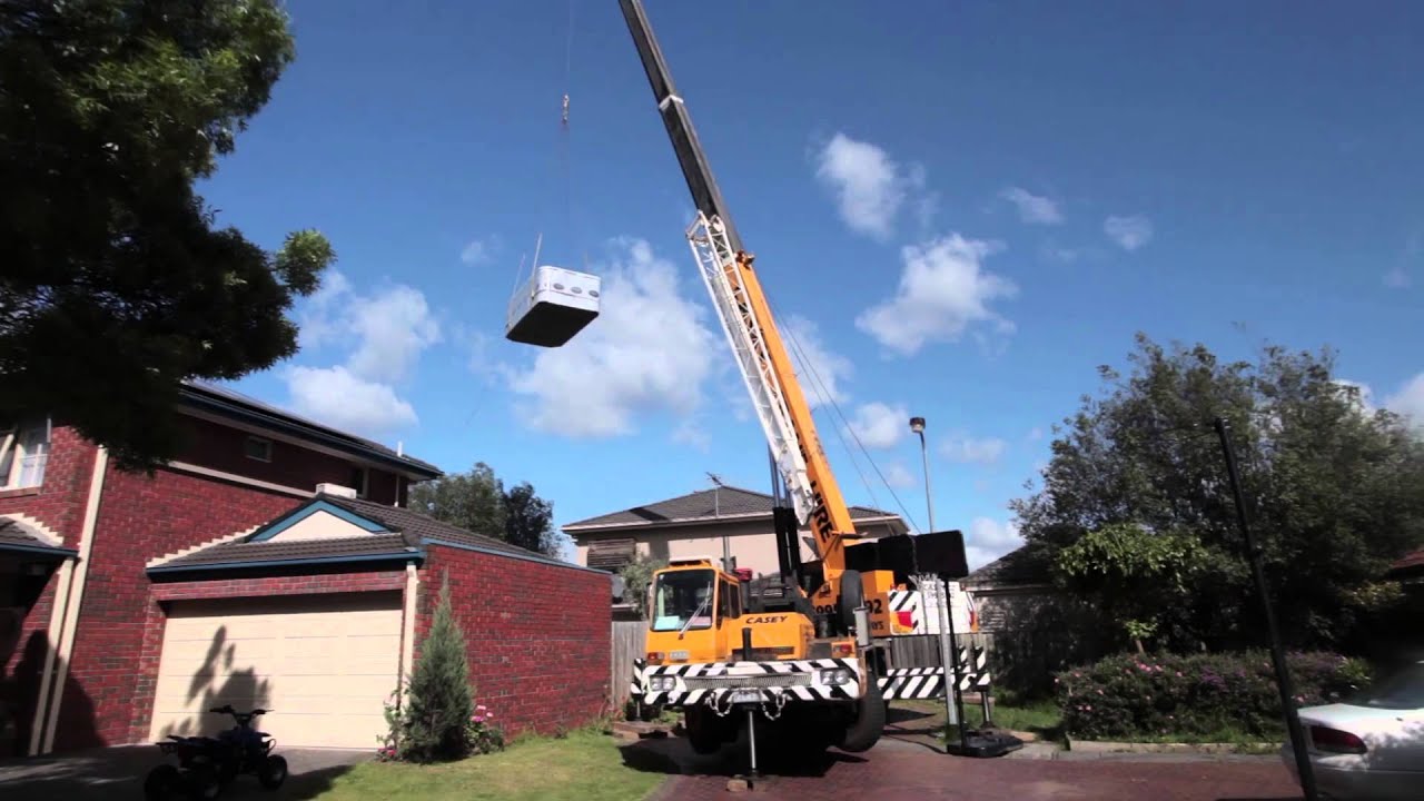 Sapphire Spas - CRANE SWIM SPA DELIVERY - shot from Quad Drone on Go Pro