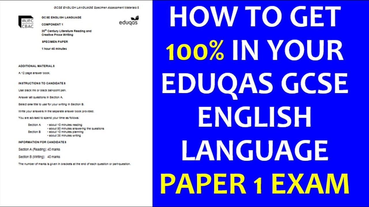 EDUQAS GCSE English Language ALL QUESTIONS Paper 1 Video (Pat & Bruce)