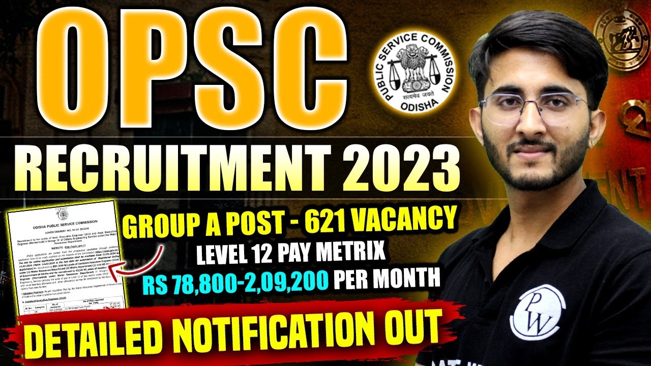 OPSC Assistant Executive Engineer Recruitment 2023 | Group A Post Vacancy | Detailed Notification
