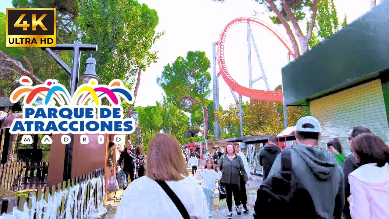 Madrid's Theme Park Walking Tour  [4K/60fps] - Halloween Season