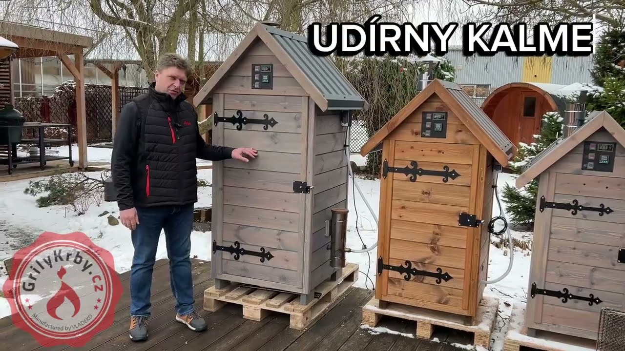 Dřevěná elektrická udírna s dymboxem 520L Kalme antracit