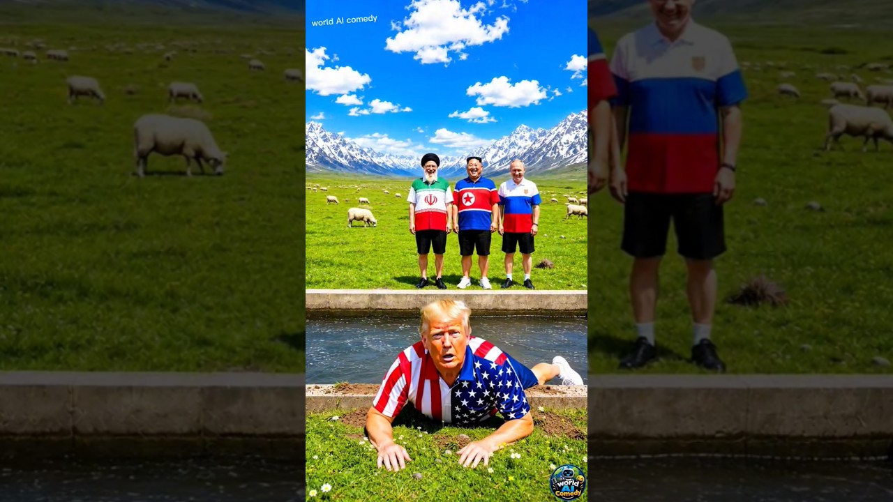 Trump fell face down on the drain 🤣🤣 #short #shorts #trump #putin #khamenei #comedy #funny